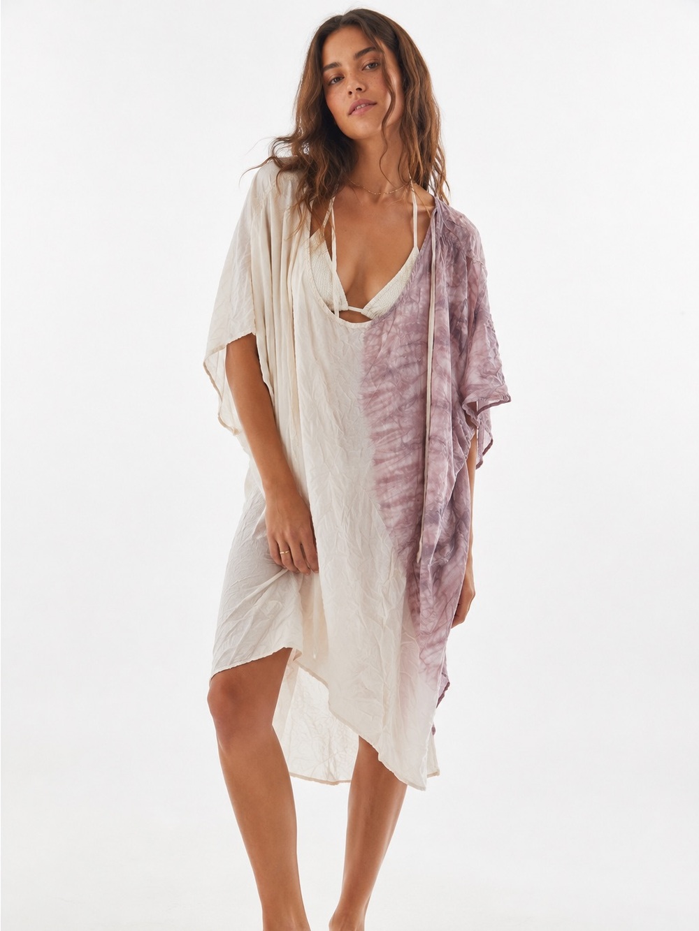 Green Dragon 100% Silk Tie Dye Cover Up